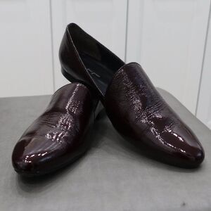 PAUL GREEN Naomi Loafer Shoes flat Burgundy 10.5 Patent Leather office fall form